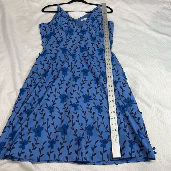 Dress the Population Blue Floral Appliqué Juniper Crepe Unique Dress Sz M Woman - Picture 4 of 12